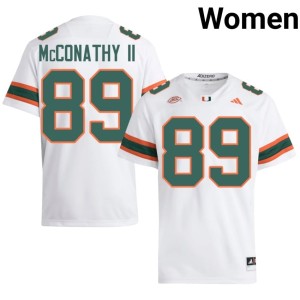 White Miami College Football University Cole McConathy II Women's #89 Jerseys 168695-464