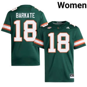 Green Miami #18 Women Cooper Barkate 2026-27 College Football Jersey 745121-738