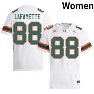White DeAnthony Lafayette Women UM Hurricanes Official College Football #88 Jerseys 287330-379