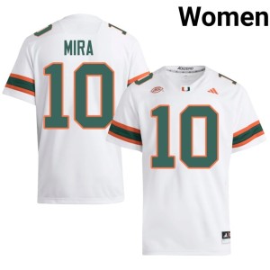 White UMiami George Mira College Football #10 2026-27 Women's Jerseys 829546-233