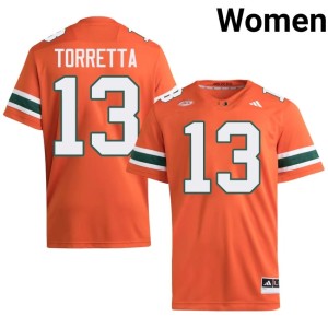 Orange Gino Torretta College Football Womens 2026 #13 Miami Jersey 315040-442
