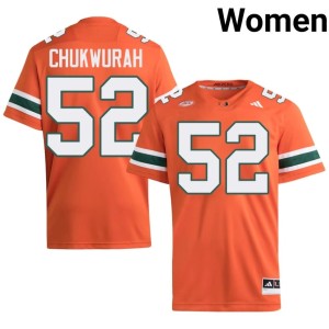 Orange Isaac Chukwurah College Football #52 Women's The U High School Jerseys 401632-600