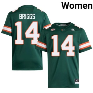 Green College Football Limited Women's #14 Hurricanes Israel Briggs Jersey 452573-798