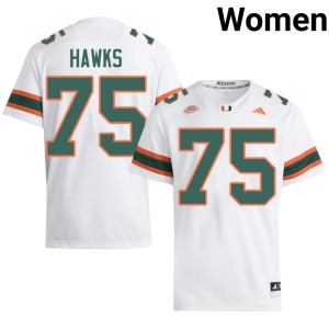 White UM #75 Womens Official Jacob Hawks College Football Jersey 156067-336