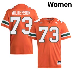 Orange Womens Replica College Football The U #73 Jaden Wilkerson Jersey 571035-258