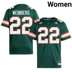 Green UMiami Jake Weinberg High School #22 College Football Women Jersey 951887-637