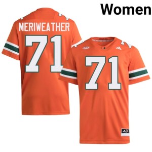 Orange College Football Jamal Meriweather Women #71 Canes NCAA Jerseys 760400-996