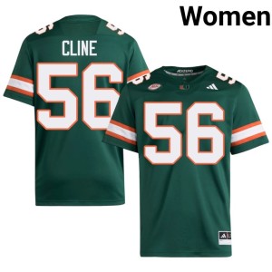 Green Women College Football Johnathan Cline High School #56 UMiami Jerseys 403423-570