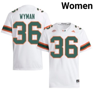 White Women's UMiami Hurricanes Game College Football Jontavius Wyman #36 Jerseys 868365-963