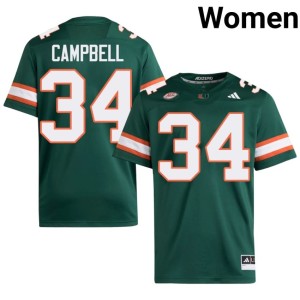 Green UM NCAA Women Jordan Campbell College Football #34 Jersey 496615-830