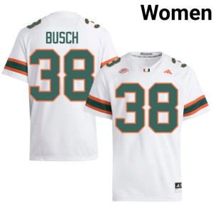 White Official College Football Womens Karsten Busch #38 Miami Jerseys 698570-976