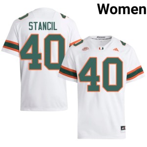 White #40 Women's UM College Football Keshawn Stancil Limited Jerseys 236319-226