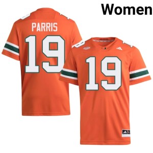 Orange College Football Miami of Florida Women's Milan Parris 2026-27 #19 Jersey 140637-298