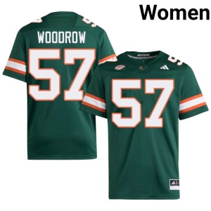 Green Rhys Woodrow #57 High School Hurricanes Women College Football Jersey 107810-696