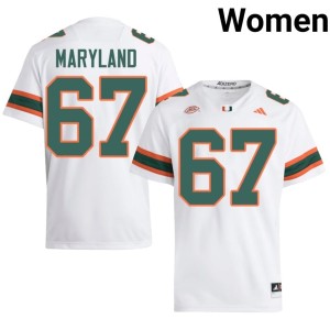 White Russell Maryland Womens #67 2026 Miami College Football Jerseys 165713-153