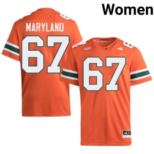 Orange Miami of Florida Women's Limited Russell Maryland College Football #67 Jersey 662007-624