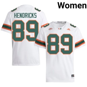 White Ted Hendricks College Football High School Hurricanes Womens #89 Jersey 164657-722