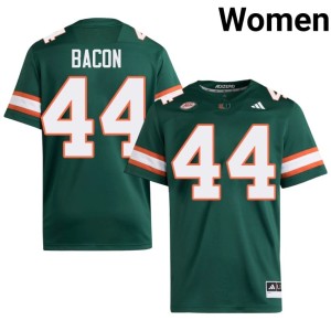 Green NCAA UMiami Womens Tyson Bacon #44 College Football Jerseys 755635-965