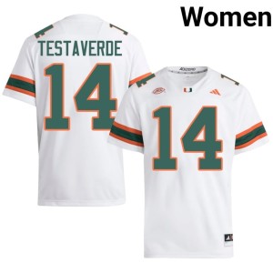 White #14 UMiami Hurricanes Vinny Testaverde College Football Women's 2026 Jersey 544853-115