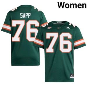 Green Player College Football Warren Sapp Canes #76 Women Jerseys 496541-518