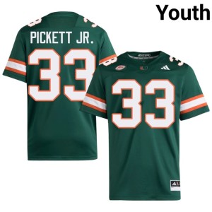 Green Booker Pickett Jr. 2026 Youth College Football #33 Miami Jerseys 216662-931