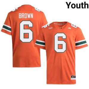 Orange University of Miami #6 Youth High School CharMar Brown College Football Jersey 976692-620