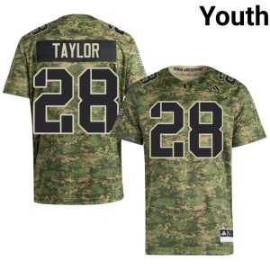 Camo University College Football Hurricanes Youth #28 Isaiah Taylor Jerseys 673869-281