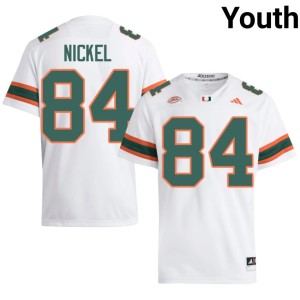 White #84 Official Jack Nickel College Football Youth UMiami Hurricanes Jersey 267002-331