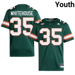 Green College Football Youth Embroidery Jack Whitehouse #35 Miami Jersey 778210-787