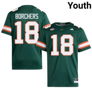Green Miami of Florida #18 Youth High School Joe Borchers College Football Jersey 422985-637