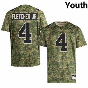 Camo Miami of Florida Youth #4 Alumni College Football Mark Fletcher Jr. Jersey 380506-683