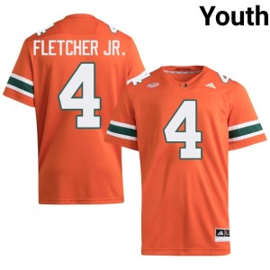 Orange Youth Miami Mark Fletcher Jr. #4 Embroidery College Football Jerseys 590640-338