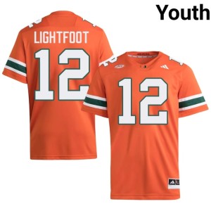 Orange Youth Marquise Lightfoot 2026-27 College Football Miami Hurricanes #12 Jerseys 956537-342