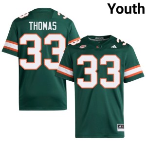 Green Youth College Football Miami of Florida #33 High School Nick Thomas Jersey 281836-603
