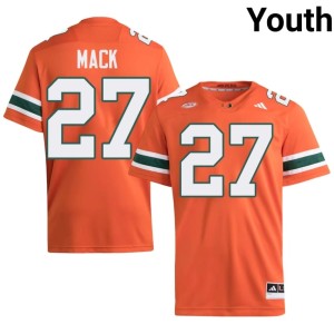 Orange #27 High School Ryan Mack Miami of Florida College Football Youth Jersey 751492-840