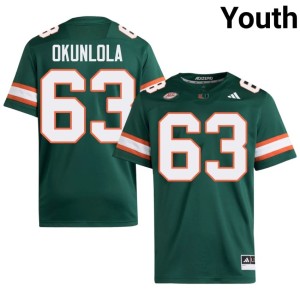 Green #63 Samson Okunlola College Football Youth University University of Miami Jerseys 314277-618