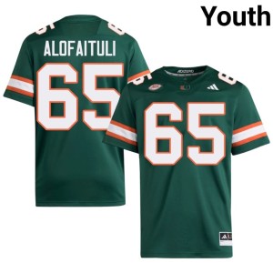 Green 2026-27 #65 Miami of Florida Youth Seuseu Alofaituli College Football Jersey 902106-785