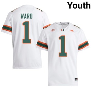 White Cam Ward College Football #1 2026-27 UMiami Hurricanes Youth Jerseys 393159-903