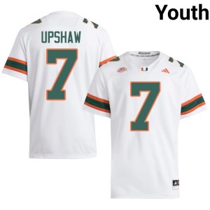 White #7 Youth Canes Daylyn Upshaw College Football NCAA Jersey 563821-291