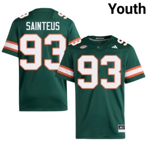 Green NCAA Youth Fred Sainteus #93 College Football UM Jerseys 810557-427