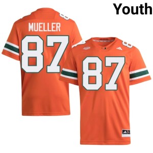 Orange College Football Miami of Florida Stitched Youth Gavin Mueller #87 Jerseys 542995-322