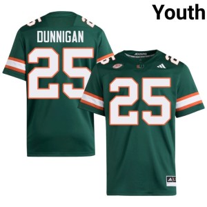 Green Youth Stitched JJ Dunnigan College Football The U #25 Jersey 524428-879