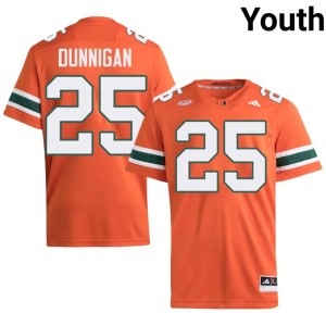 Orange NCAA Youth Miami College Football JJ Dunnigan #25 Jersey 249506-227