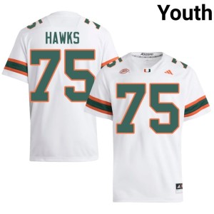 White College Football Miami Youth #75 Jacob Hawks Official Jersey 863379-729