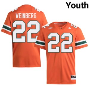 Orange NCAA Youth College Football #22 Jake Weinberg UMiami Jerseys 951963-997