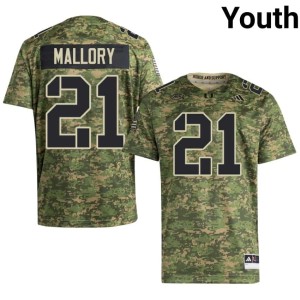 Camo Embroidery Youth UMiami Javian Mallory College Football #21 Jerseys 984849-468