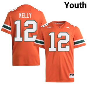Orange University of Miami Jim Kelly #12 University Youth College Football Jersey 411188-644