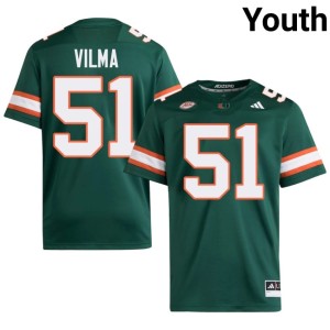 Green Youth High School College Football UM Hurricanes #51 Jonathan Vilma Jerseys 860060-187