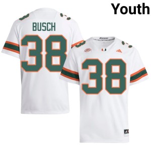 White Karsten Busch UMiami Hurricanes #38 Game College Football Youth Jerseys 547004-138