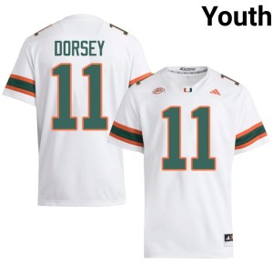 White #11 Youth Ken Dorsey High School Miami Hurricanes College Football Jersey 727228-615